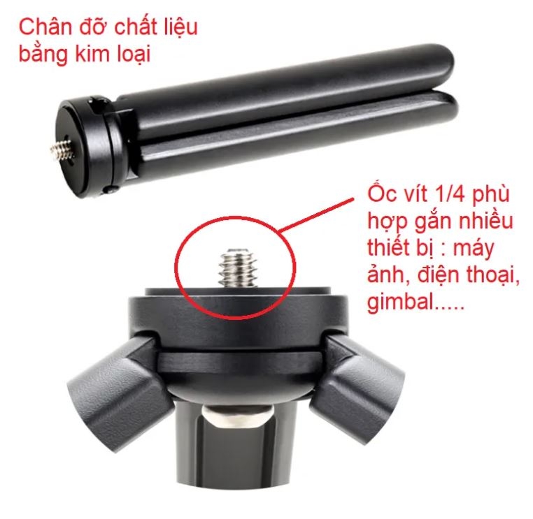 Gậy nối dài 75cm và Tripod kim loại hỗ trợ chiều cao Gimbal