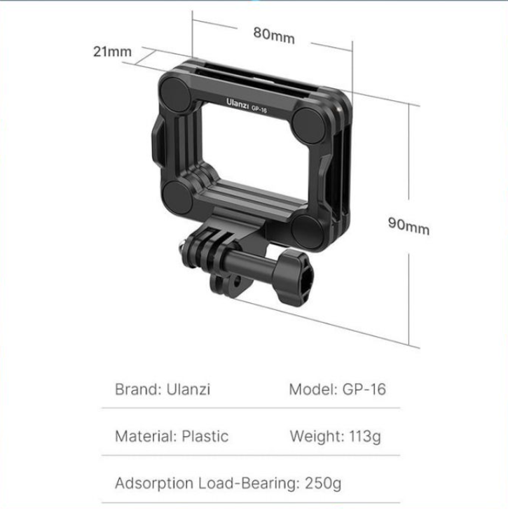 Đế Nam Châm Ulanzi GP-16 Ngàm Nam Châm Thao Tác Nhanh Cho Gopro, Camera Hành Động