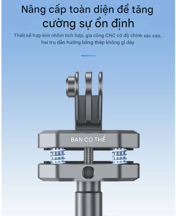 Ngàm CNC kẹp kính chắn gió gắn Actioncam cực kì tiện lợi chắc chắn góc quay tuyệt vời
