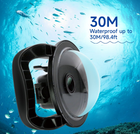Tay cầm Dome Port cho Insta360 Ace Pro quay nửa trên nửa dưới dễ dàng