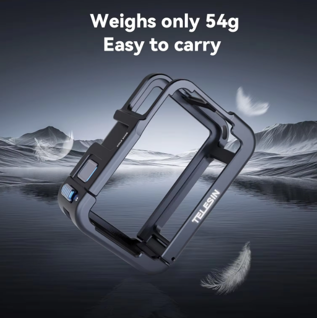 Khung nhôm Telesin  Action 5 Pro 4 3 bảo vệ Camera toàn diện có ngàm Cold Shoe gắn mic đèn