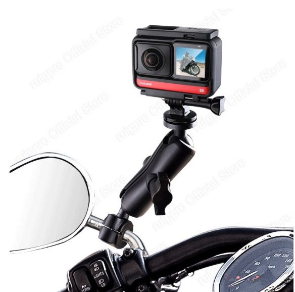 Giá đỡ gắn Actioncam thân kính xe máy, tựa đầu oto xoay 360 độ dễ dàng