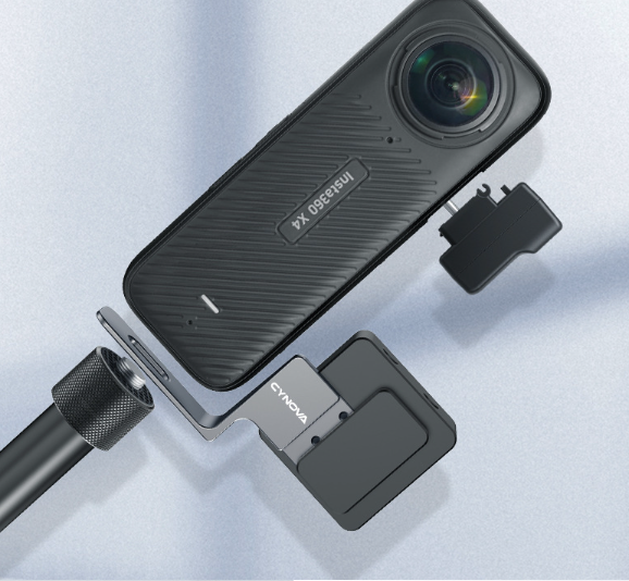 Ngàm CYNOVA gắn mic DJI RODE cho Insta360 X2 X3 X4 gọn gàng tiện lợi