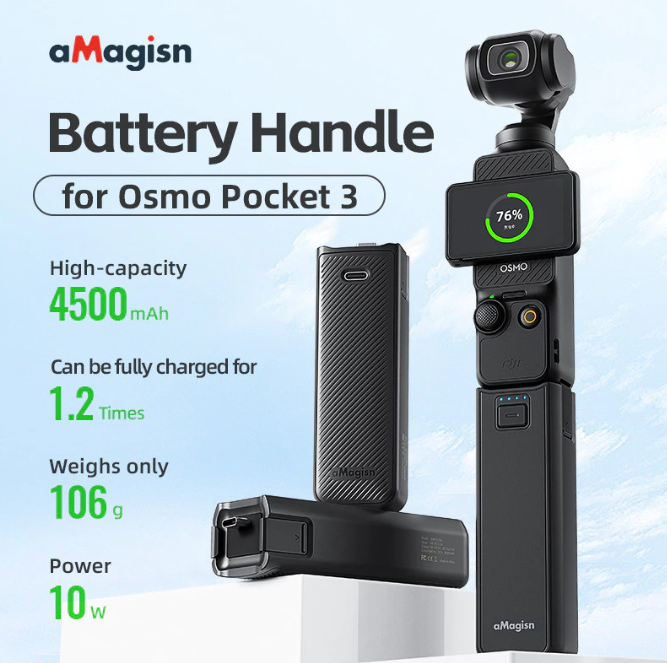 Pin sạc aMagisn 4500mAh Osmo Pocket 3 kéo dài thời lượng quay