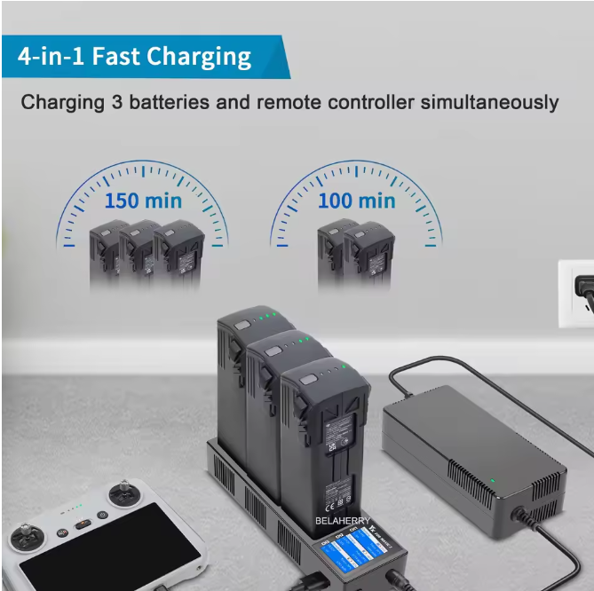 Hub sạc 120W cho DJI Mavic 3 kèm apdapter tiện lợi có màn hình báo thông số
