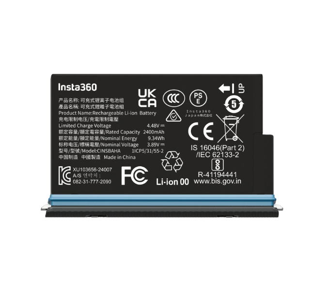 Hub sạc pin Insta360 X5 dung lượng 2400mAh sạc nhanh 2 khe pin