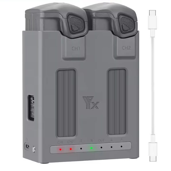 Hub sạc YX 100W cho DJI Mavic 4 Pro đèn báo đầy đủ 2 khe sạc