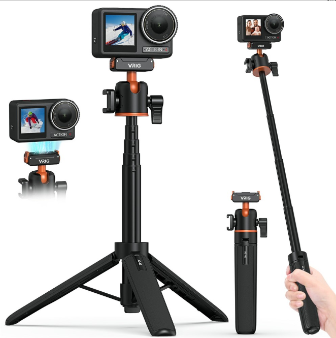 Tripod Vrig Ac 40 cho Dji Osmo Action 5 Pro 4 3 tích hợp ngàm sẵn siêu gọn gàng dễ sử dụng