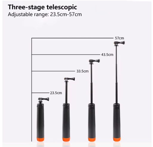 Tay cầm phao kiêm Tripod kéo dài 57cm gắn Actioncam Action Gopro Insta360
