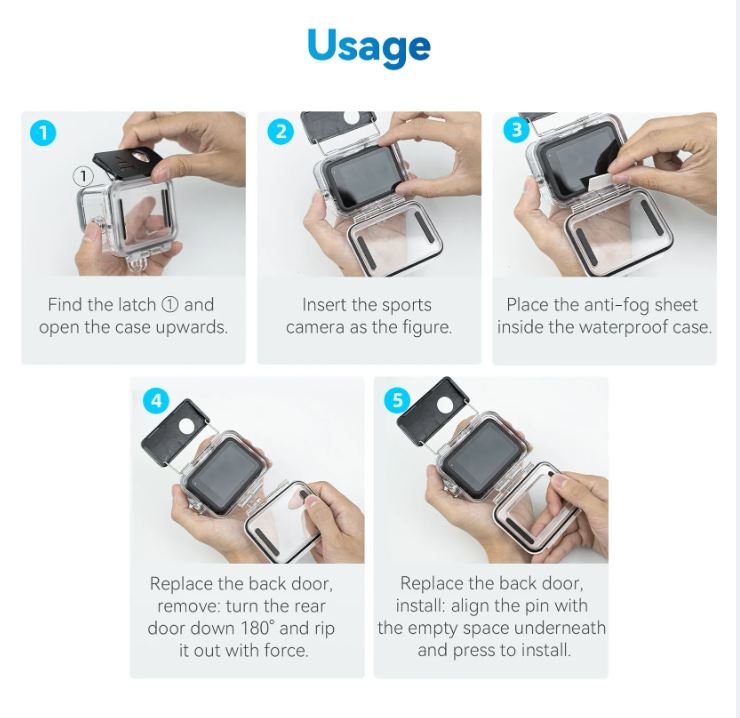 Khung chống nước TELESIN dành cho GoPro Hero 13 12 11 10 9 Black - Bản Combo