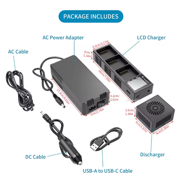 Hub sạc 120W cho DJI Mavic 3 kèm apdapter tiện lợi có màn hình báo thông số