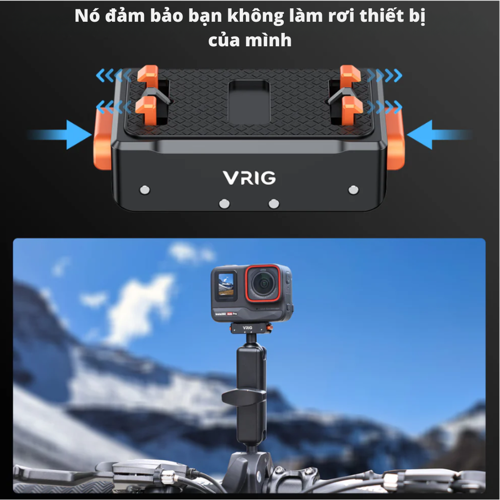 Ngàm Vrig AC 07 cho Insta360 Ace Pro Pro 2 X2 X3 X4 X5 Gopro 12 thao lắp nhanh ngàm chắc chắn