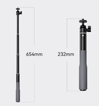 Gậy Telesin chuyên lặn biển chống rỉ sét gắn mọi Actioncam tích hợp đầu ball 360 độ Chiều dài 65cm
