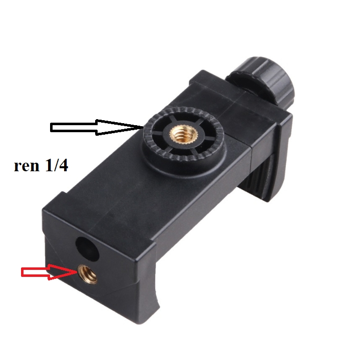 Kẹp điện thoại có lỗ ren 1/4 có thể xoay ngang dọc