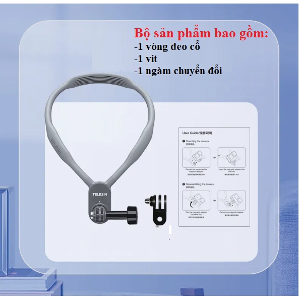 Vòng đeo cổ TELESIN dành cho Gopro , gắn điện thoại và Action camera