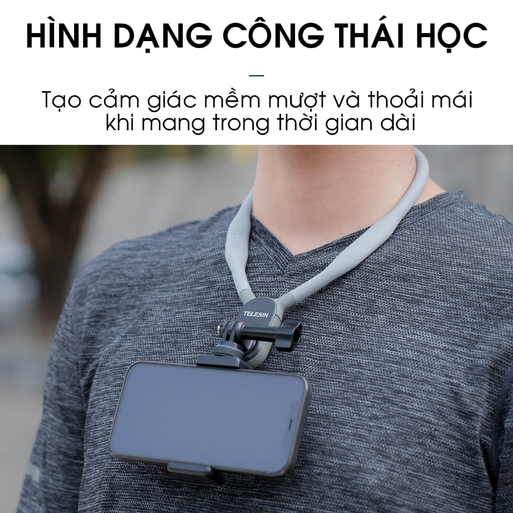 Vòng đeo cổ TELESIN dành cho Gopro , gắn điện thoại và Action camera