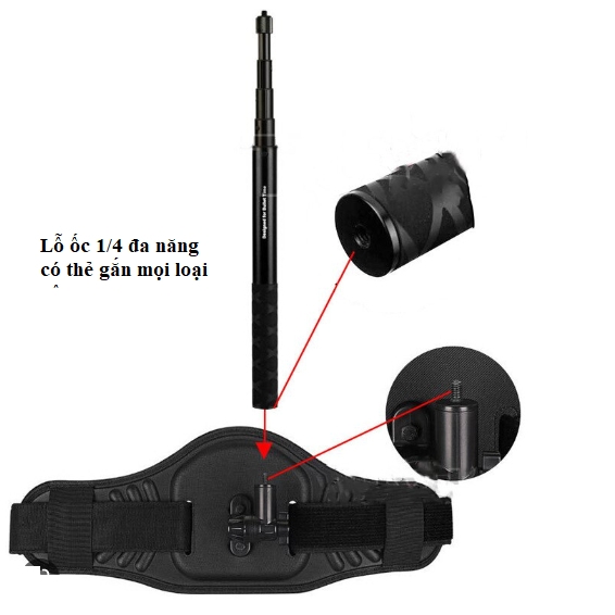 Đai đeo lưng gắn Gậy tàng hình cho Insta360 One X2 X3 X4 RS