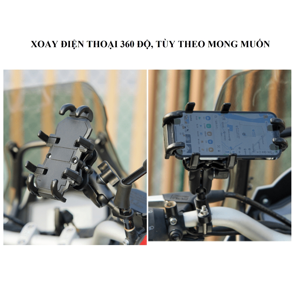 Gía Đỡ Điện Thoại Chống Sốc BSDPP bảo vệ camera gắn chân gương ghi đông xe máy hấp thụ lực chống giật