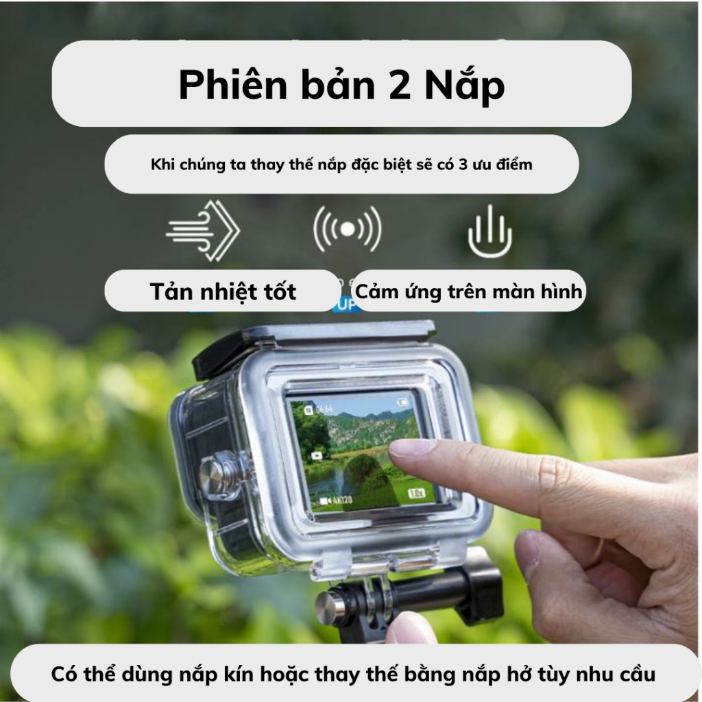 Khung chống nước TELESIN dành cho GoPro Hero 13 12 11 10 9 Black - Bản Combo