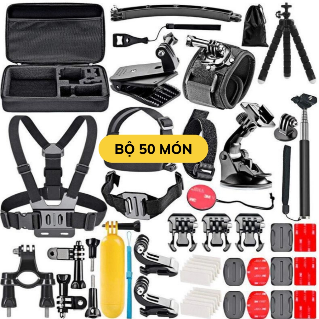 Bộ phụ kiện Actioncam 50/120 in 1 cho GOPRO Hero 11 10 9 8 7 6 5 Black INSTA360 , Actioncam cao cấp