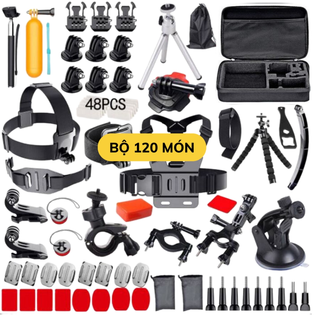 Bộ phụ kiện Actioncam 50/120 in 1 cho GOPRO Hero 11 10 9 8 7 6 5 Black INSTA360 , Actioncam cao cấp