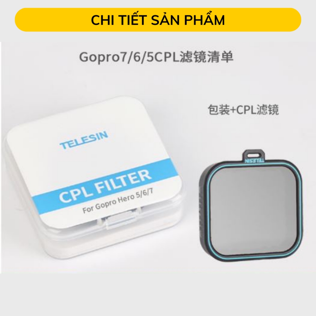 Kính lọc CPL Telesin dành cho Gopro Hero 5 6 7 Black