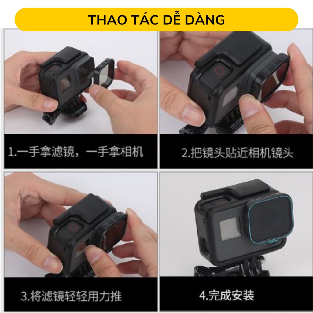 Kính lọc CPL Telesin dành cho Gopro Hero 5 6 7 Black