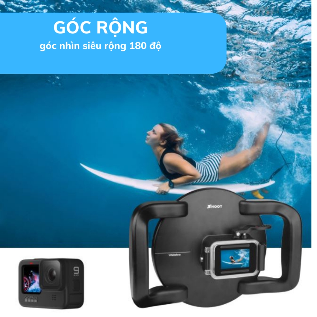 Dome Port cầm tay Shoot cao cấp Gopro Hero 9 10 11 12 13 Black