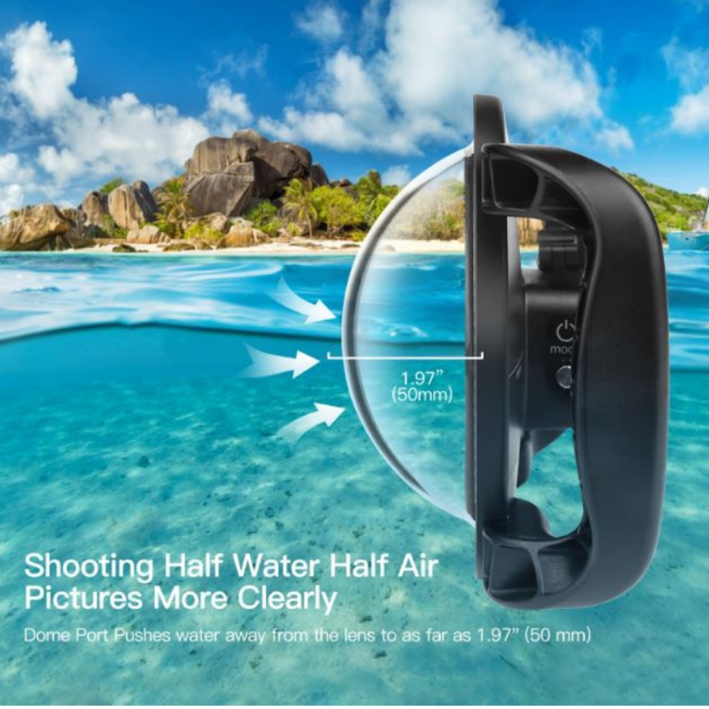 Dome Port cầm tay Shoot cao cấp Gopro Hero 9 10 11 12 13 Black