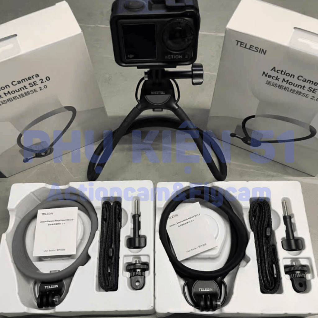 Vòng đeo cổ Telesin SE 2.0 gắn Actioncam Gopro Insta360 Actioncam chắc chắn