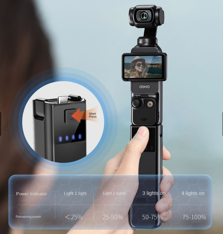 Pin dự phòng Osmo Pocket 3 dung lượng 4000mAh giúp kéo dài thời lượng quay StartRC