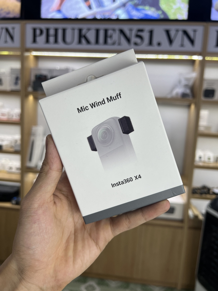 Insta360 X4 Mic Wind Muff - Mút lọc tiếng gió Insta360 X4 giúp giảm tiếng gió khi chạy xe - Chính Hãng