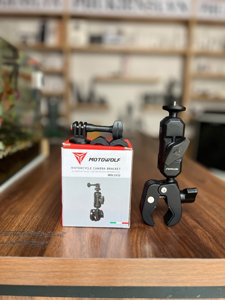 Kẹp kim loại Motowolf găn Actioncam Gopro Insta360 Action