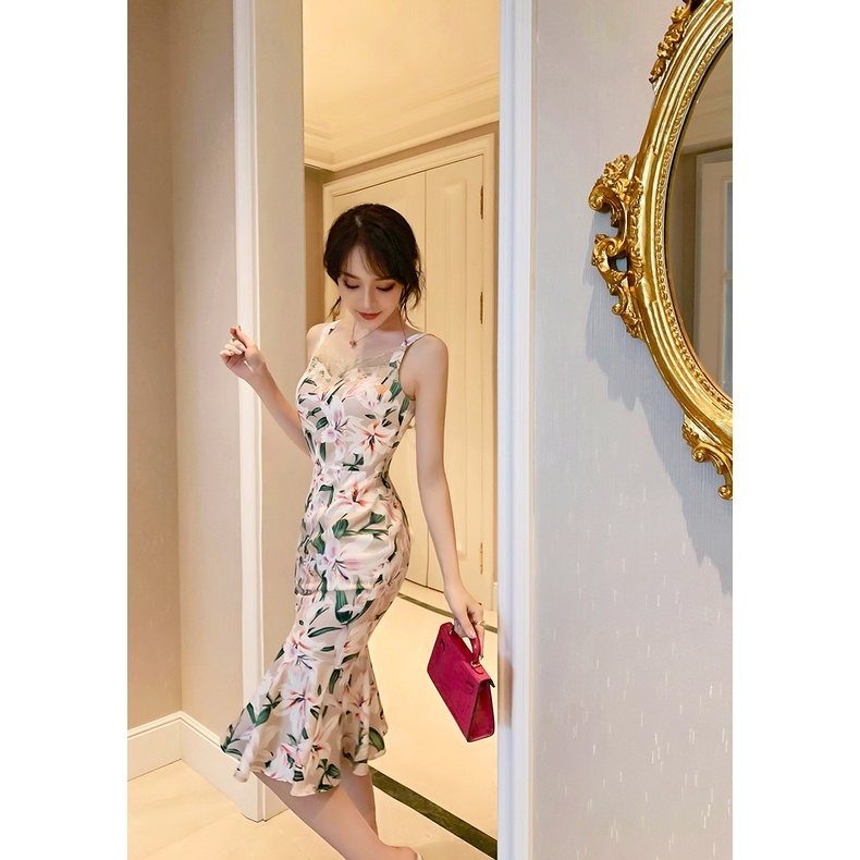 Váy đầm nữ dáng dài xòe cổ bẻ mẫu váy đầm nữ đẹp dài tay 2 màu đen đỏ nổi  bật chân váy dài qua gối nữ tínhM041   HolCim 