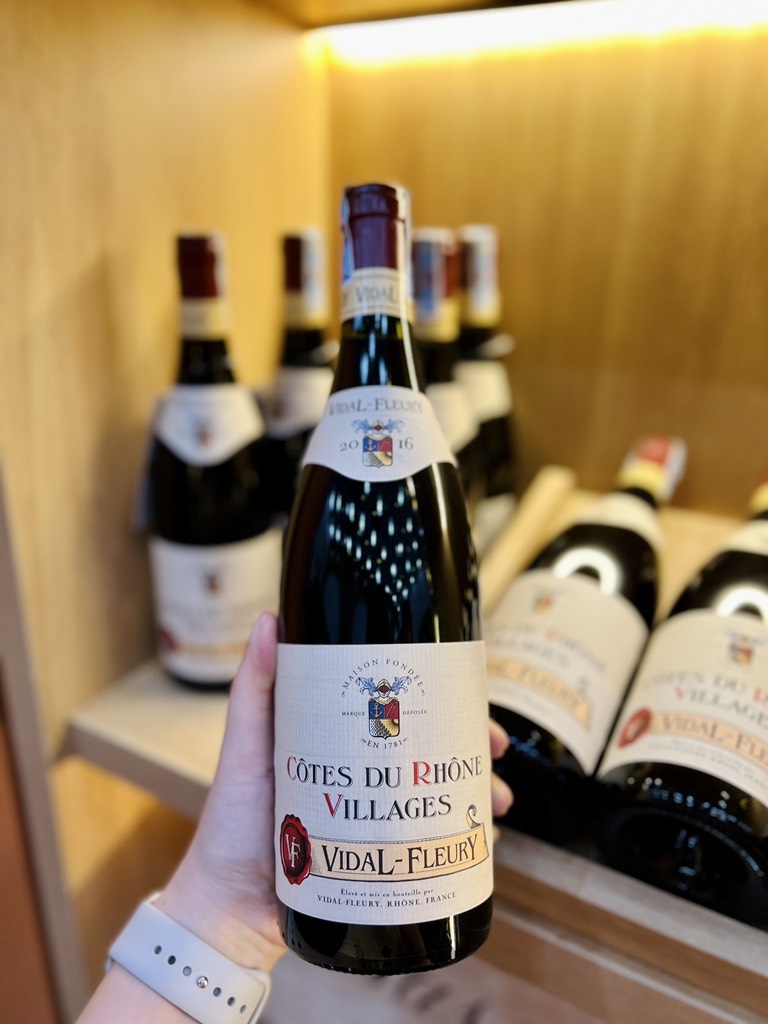 VANG PHÁP VIDAL FLEURY COTES DU RHONE VILLAGES ROUGE 14,5 ĐỘ