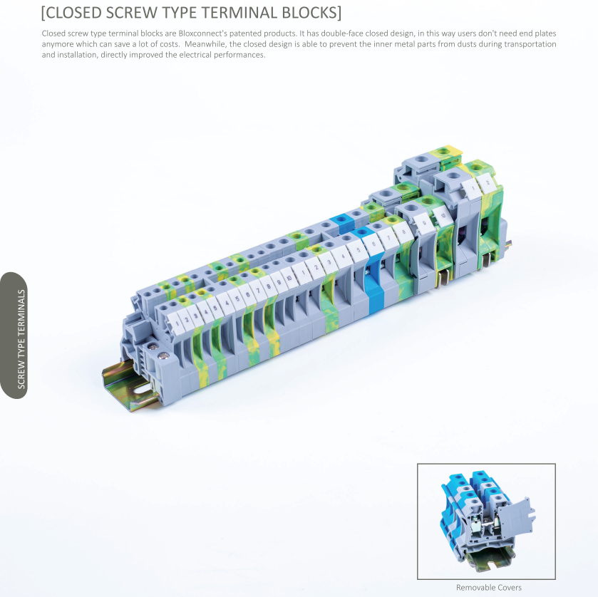 CLOSED SCREW TYPE EARTH TERMINAL BLOCKS