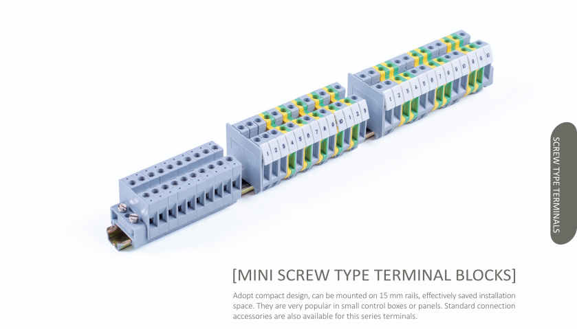 MINI SCREW TYPE EARTH TERMINAL BLOCKS