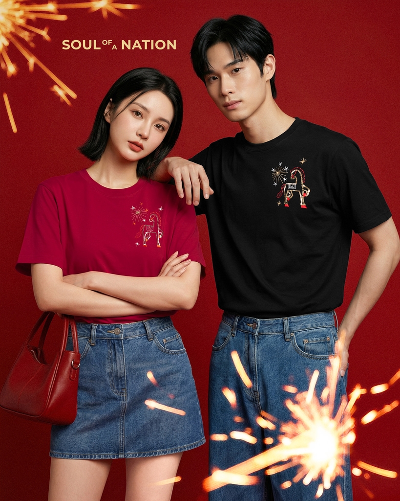 Áo Thun - Thêu Bính Ngọ Phồn Hoa