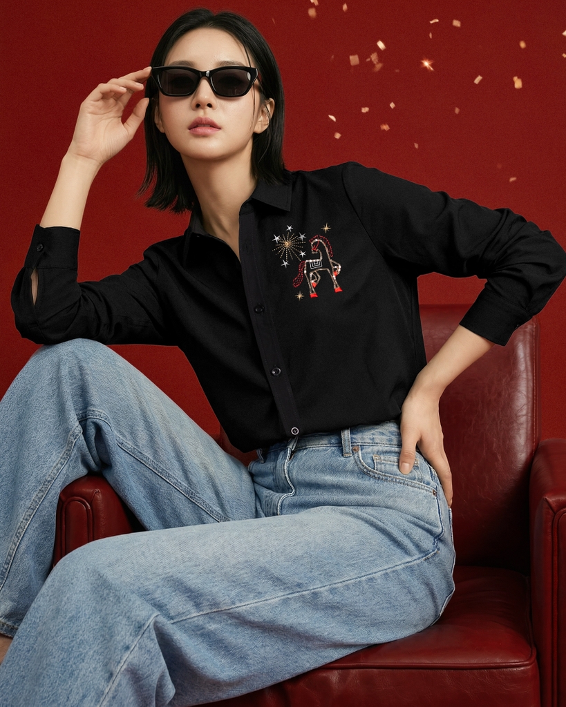 Áo Sơ Mi - Thêu Bính Ngọ Phồn Hoa