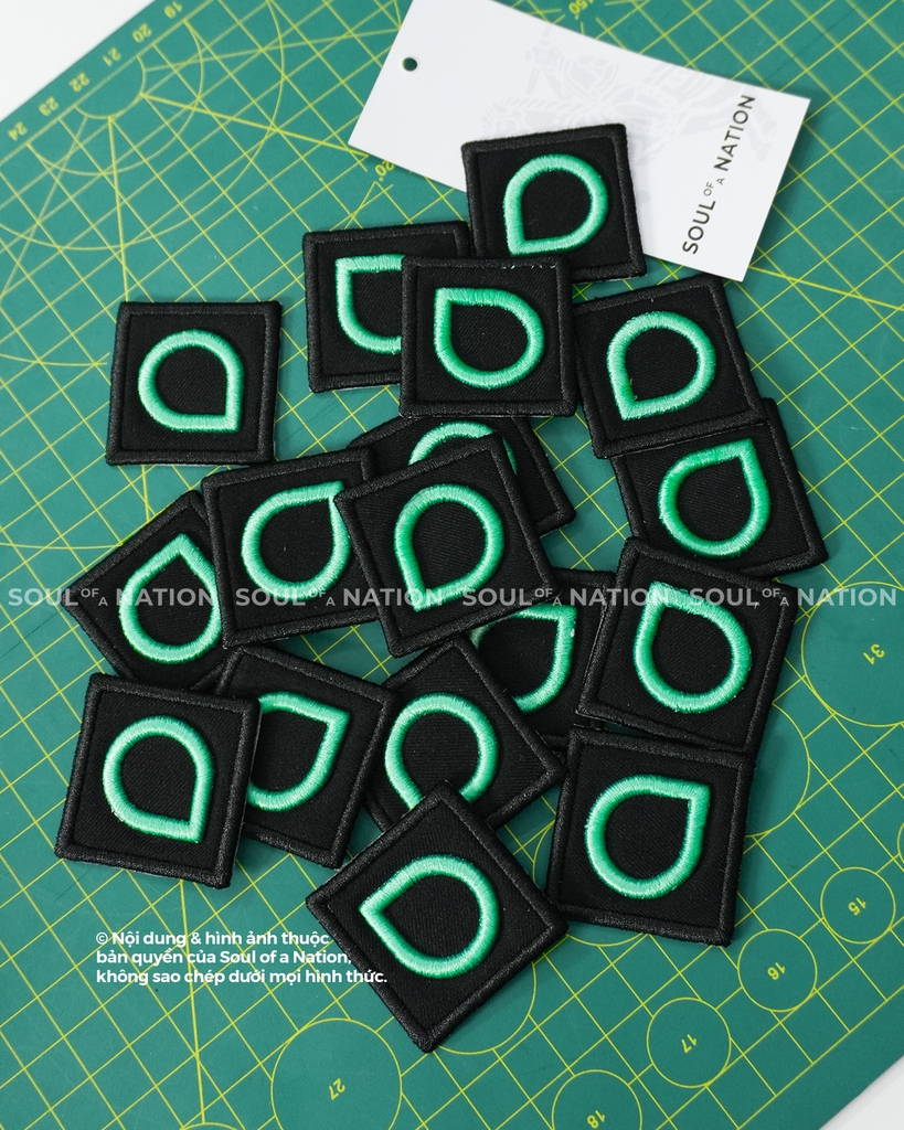 Patch thêu hình ôm viền Giọt nước theo yêu cầu