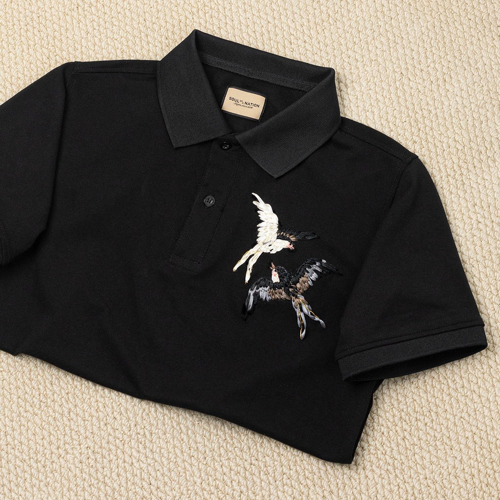 Áo Polo Thêu Ruy Băng Thủ Công - Song Én