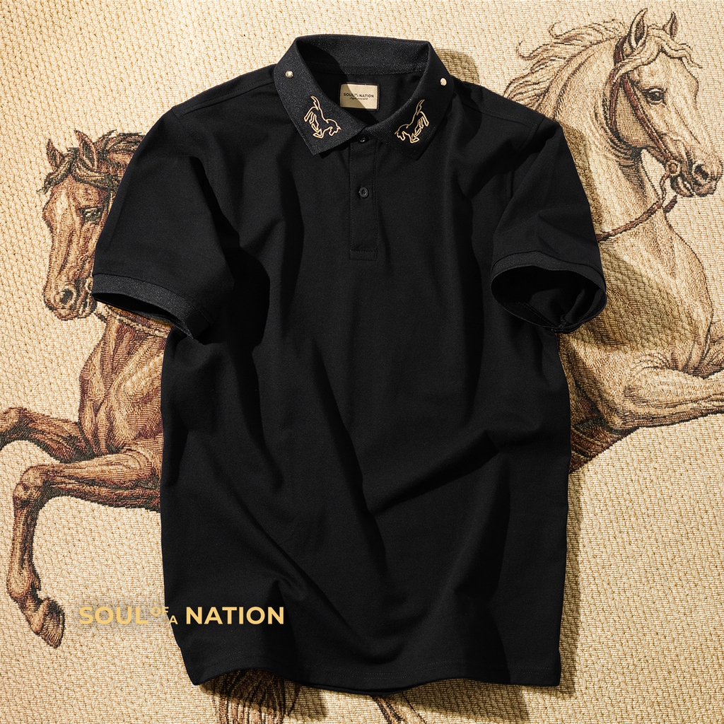 Áo Polo - Thêu Song Mã Phi Phong