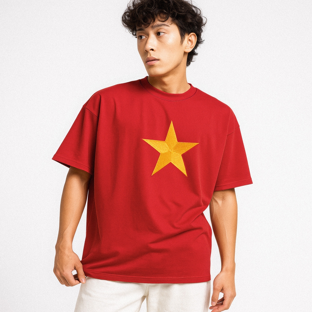 Áo Thun - Sao Vàng Thêu Satin