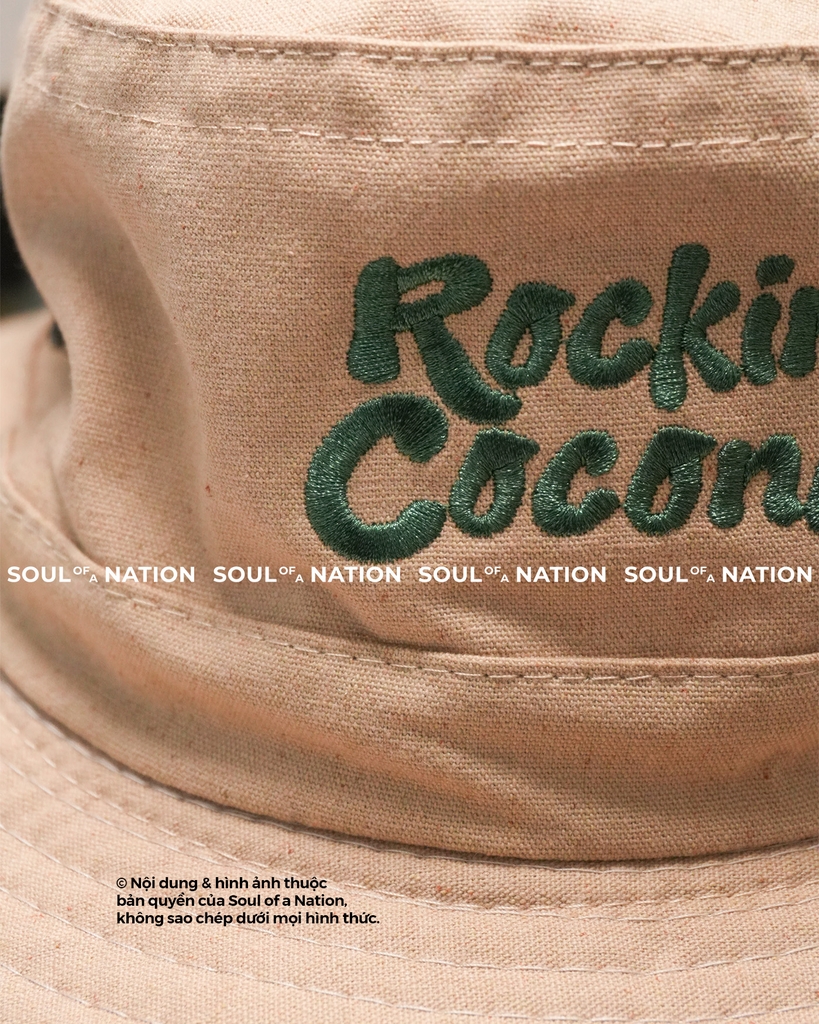 Thêu gia công Nón bucket Rocking Coconut theo yêu cầu