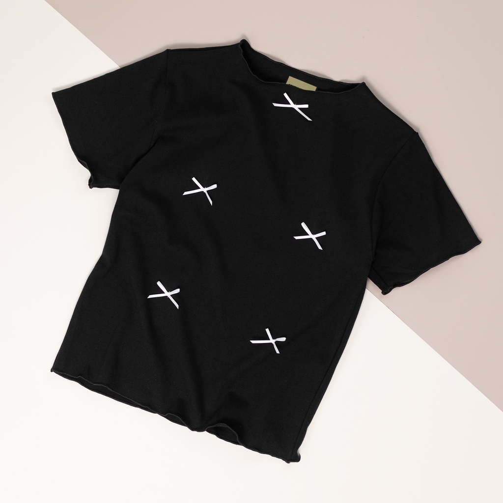 Áo Baby Tee Đính Nơ Freesize