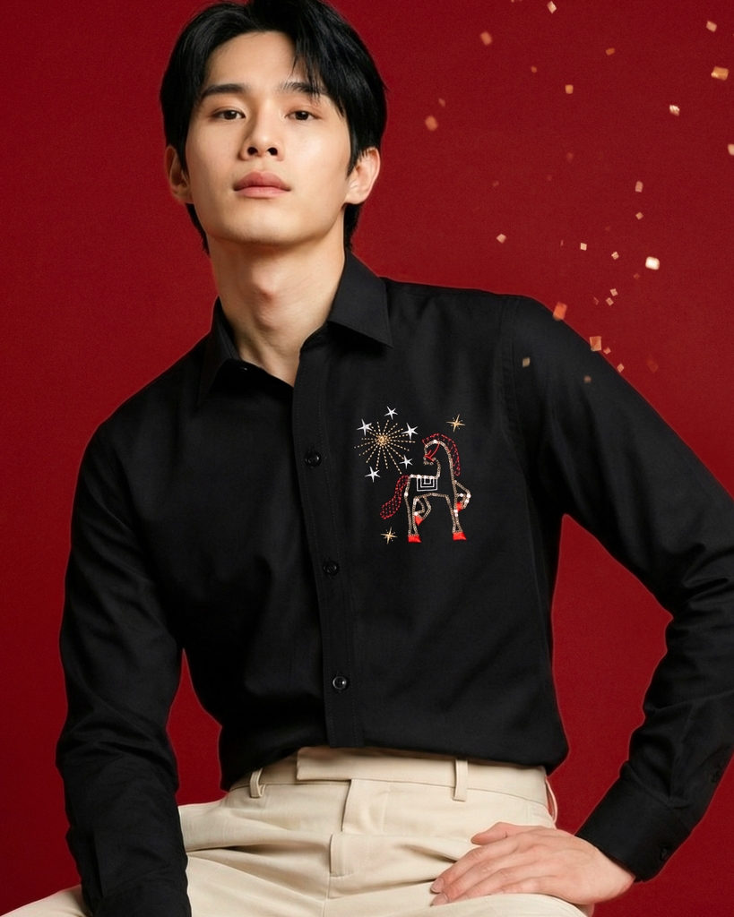 Áo Sơ Mi - Thêu Bính Ngọ Phồn Hoa