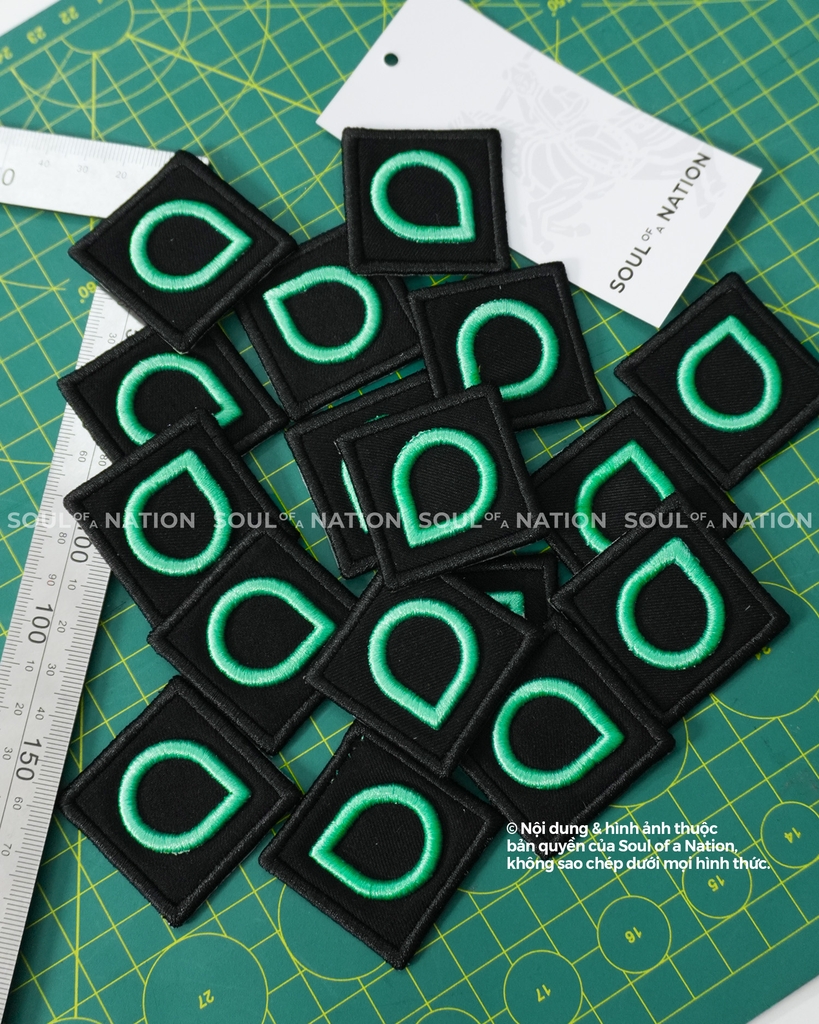 Patch thêu hình ôm viền Giọt nước theo yêu cầu