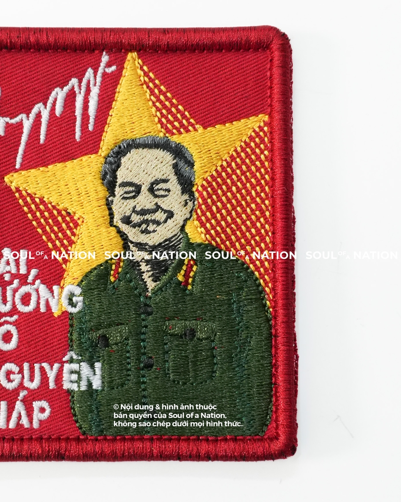 Patch thêu hình chữ nhật Đại Tướng Võ Nguyên Giáp theo yêu cầu