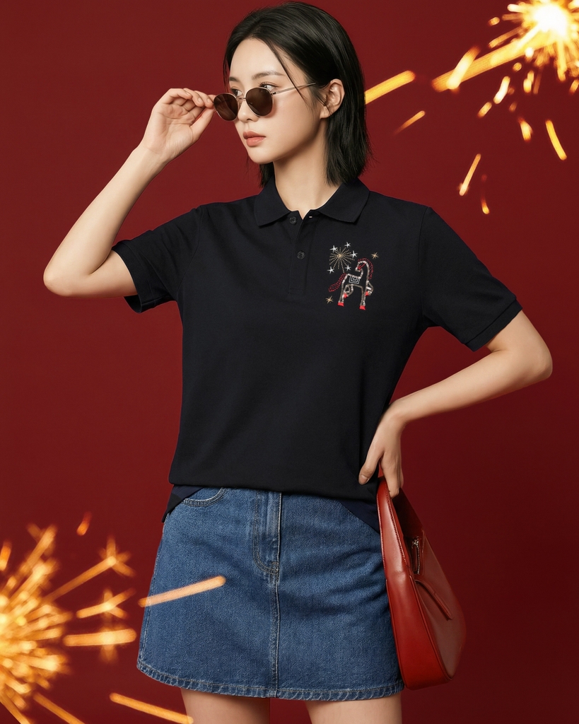 Áo Polo - Thêu Bính Ngọ Phồn Hoa