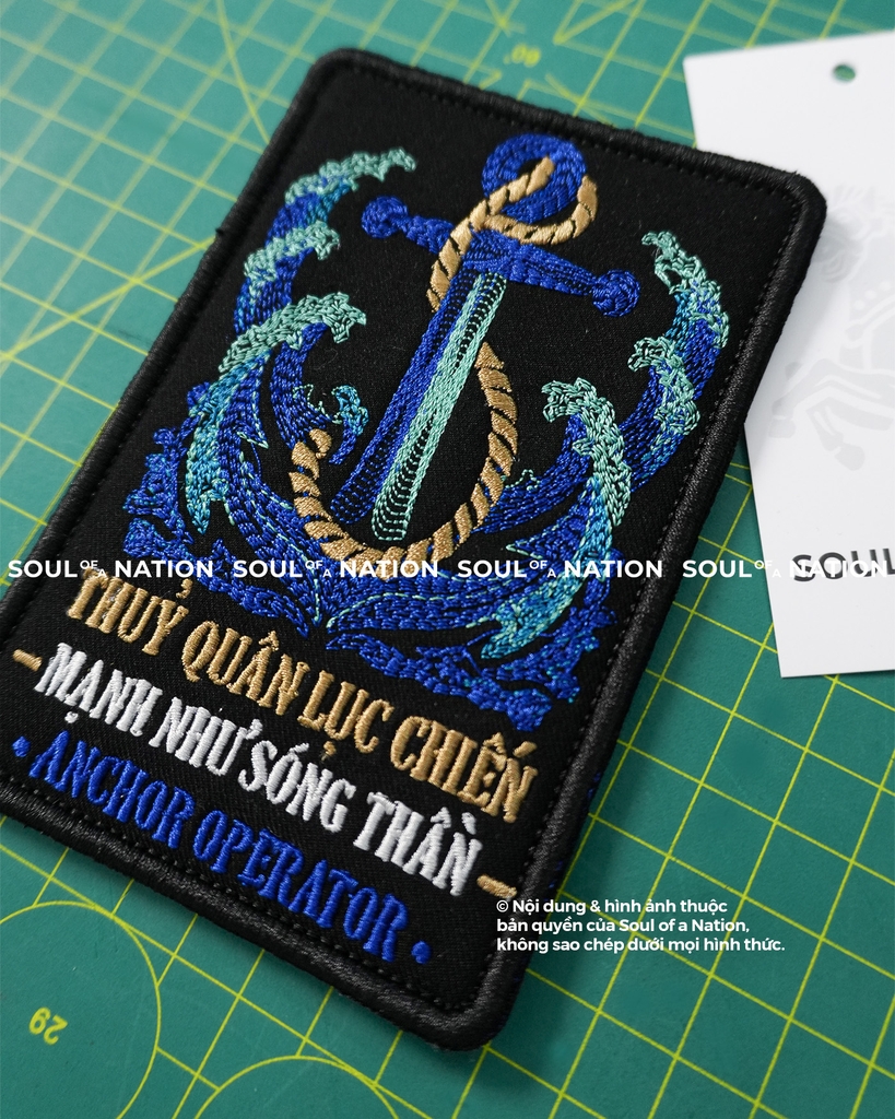 Patch thêu hình chữ nhật Thủy Quân Lục Chiến theo yêu cầu
